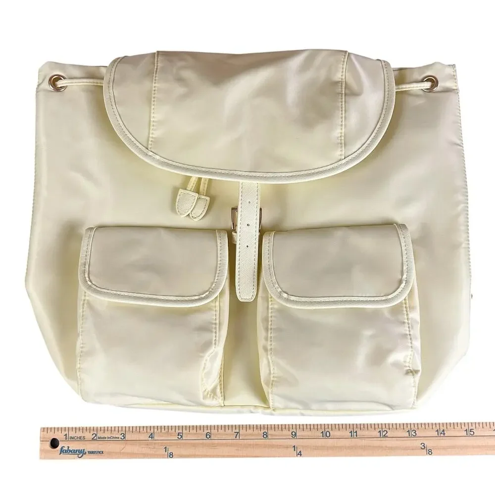 Year of Ours x FFF Backpack Baby Yellow Nylon Buckle Bucket Utility Travel Bag